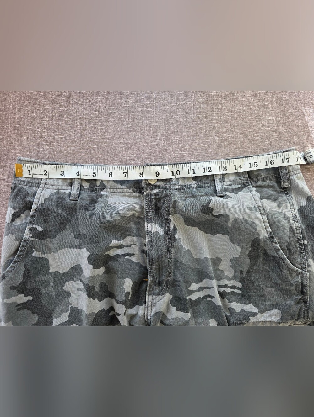 Levi's Cargo Shorts Men's 34 Gray Camo Cotton Utility Casual Y2K Military - Picture 4 of 11